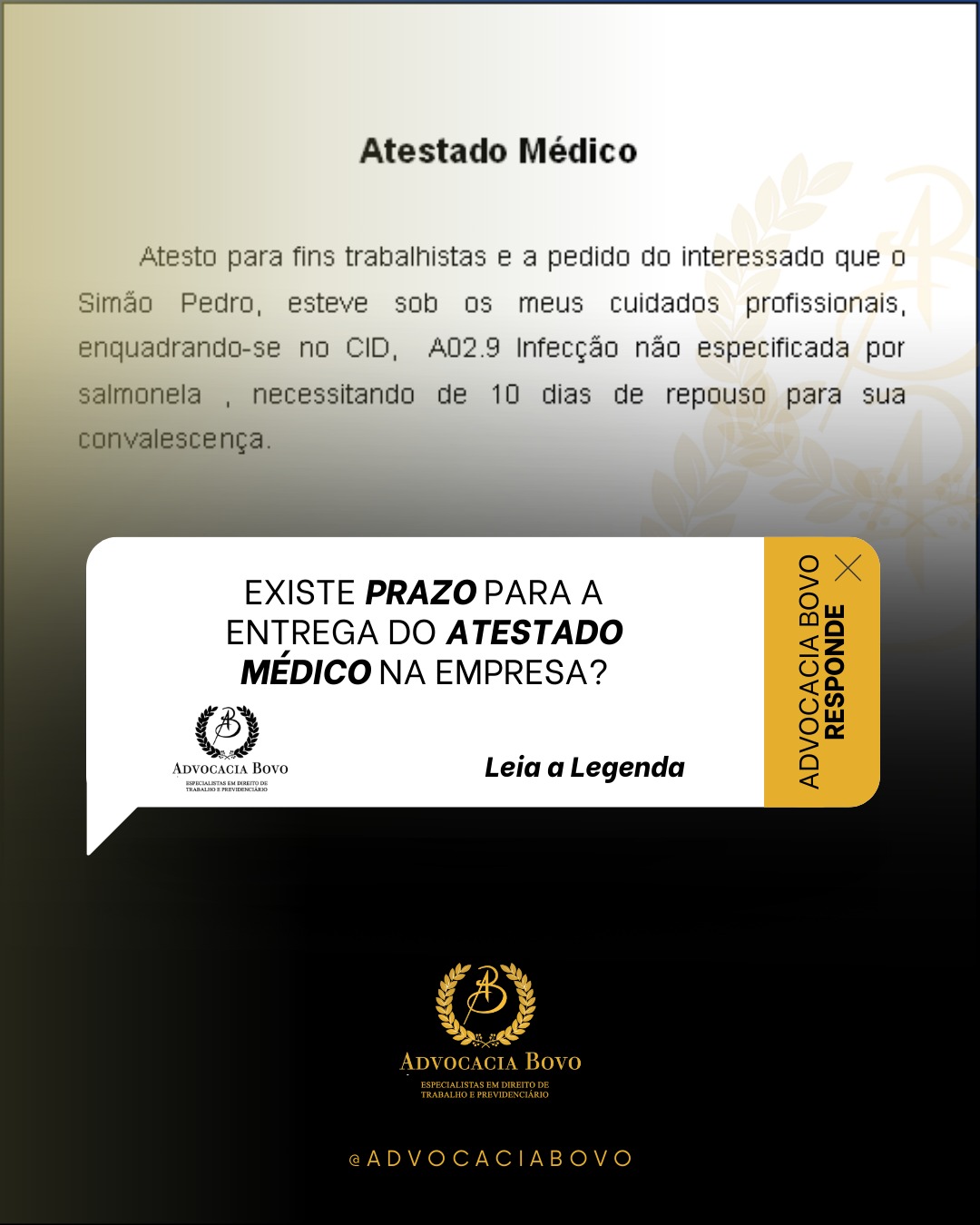 Prazo para entrega de atestado, direitos trabalistas.