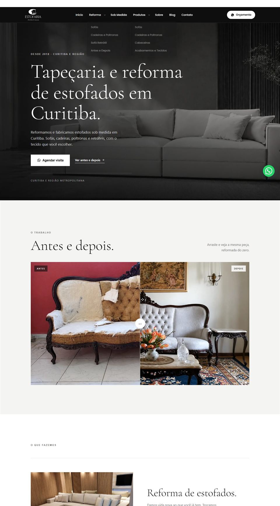 Site Estofaria Pontual criado pela Realiza