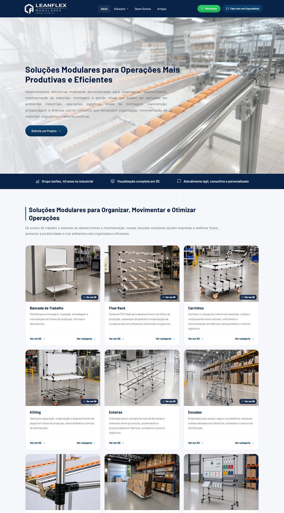 Site Leanflex criado pela Realiza